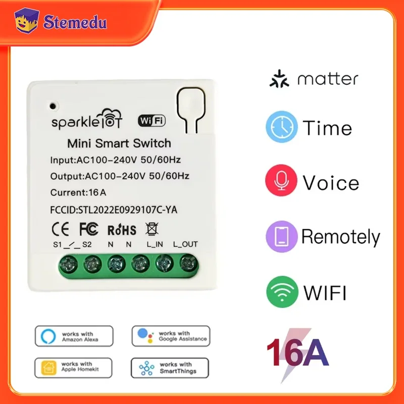 16A Matter WIFI Smart Switch O - Home Automation Tutorial ulasan dan harga