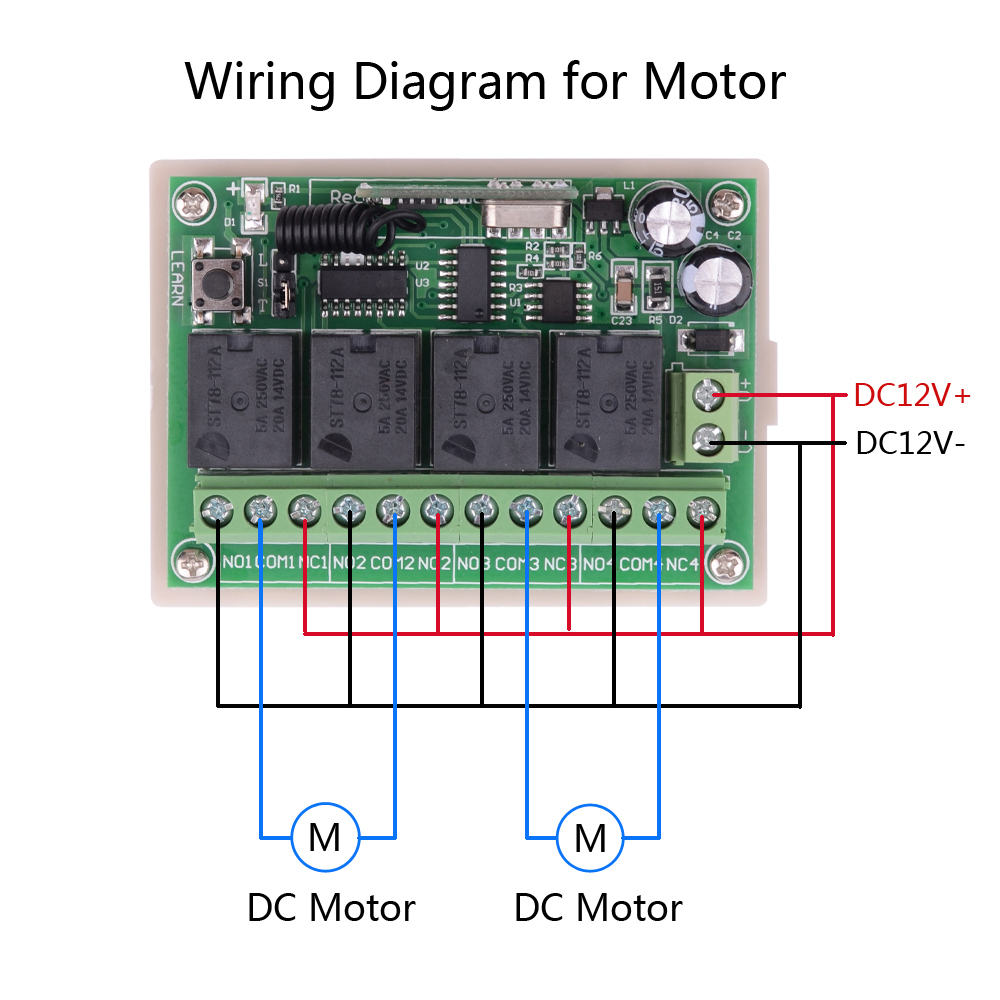 Modul Penerima Relay 4CH DC 12 - 433Mhz Receiver Module ulasan dan harga